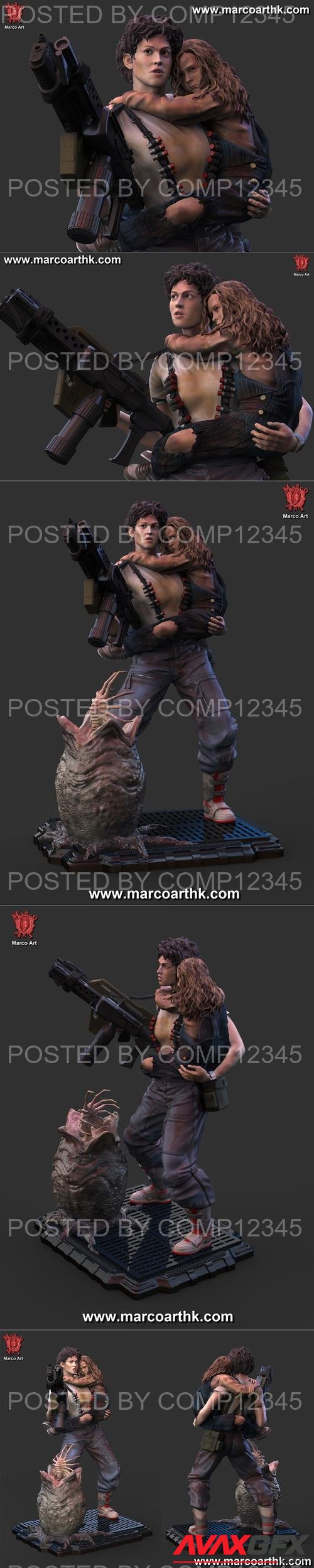 Marco Art - Aliens Ripley and Newt 3D Print