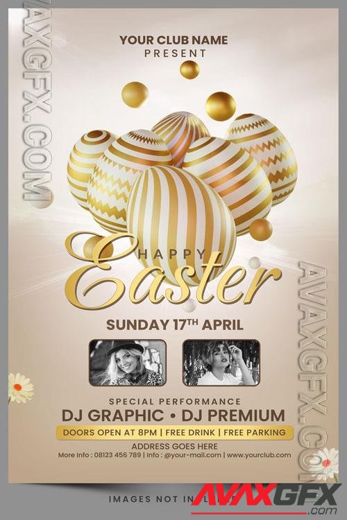 PSD easter day egg celebration for social media post flyer invitation