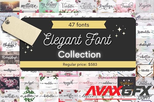 Elegant Font Collection - 47 Premium Fonts