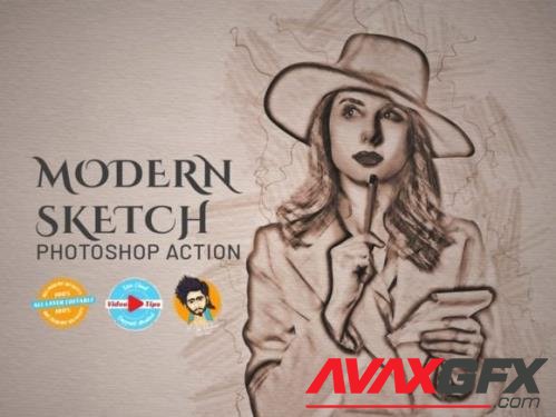 Modern Sketch Photoshop Action - 6315960