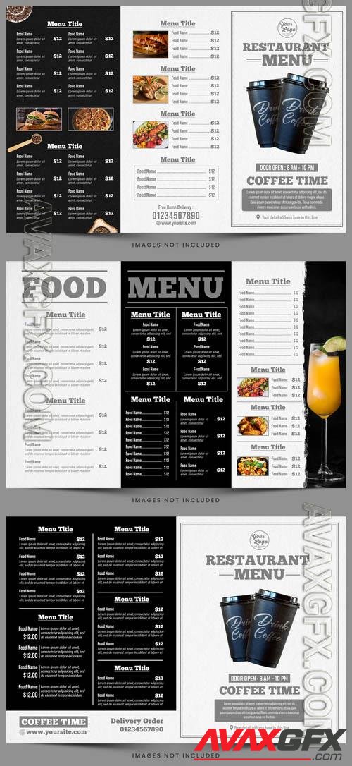 Coffee time restaurant menu psd flyer