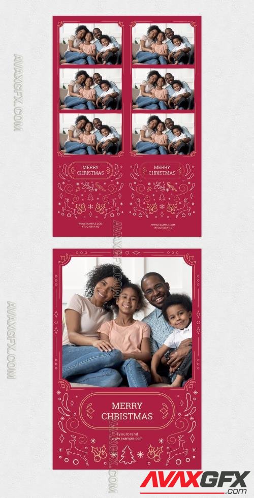 Christmas Photo Booth Layout with Ornate Illustrations 396609435 [Adobestock]