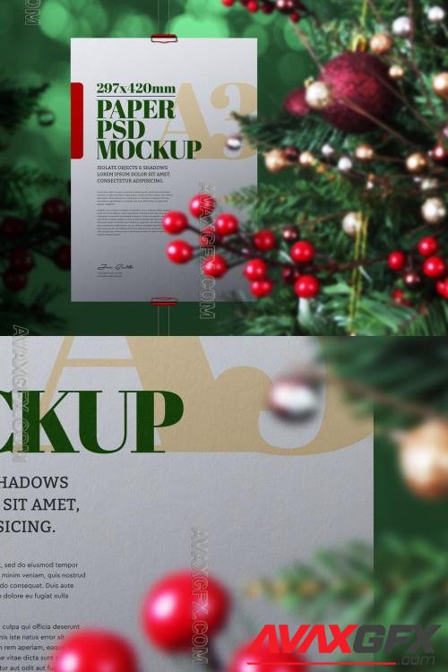 Hanging Christmas Poster Mockup 396595623 [Adobestock]