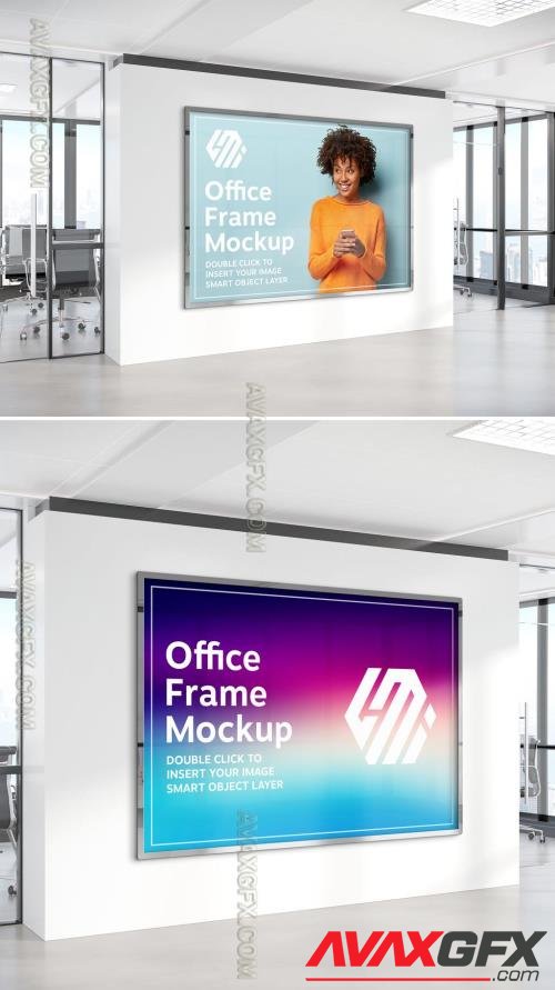 Billboard Hanging on Office Wall Mockup 386971391 [Adobestock]