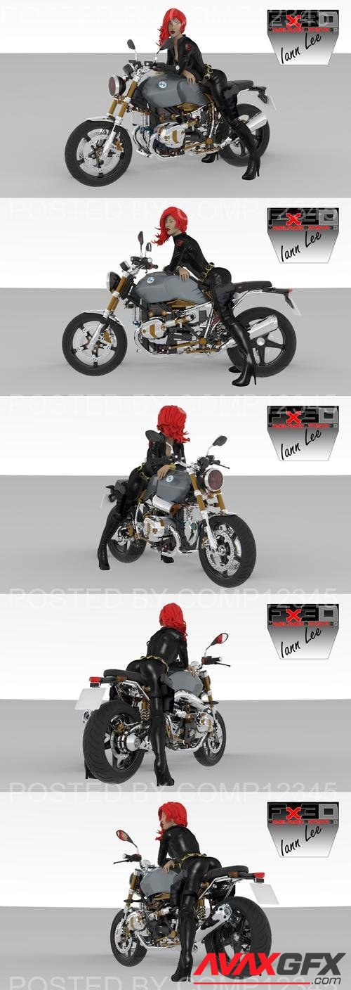 Black Widow on Motorcycle 3D Print