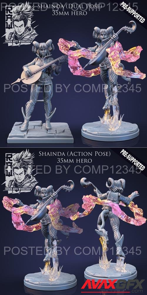 Shainda The Bard - Idle and Action Pose 3D Print