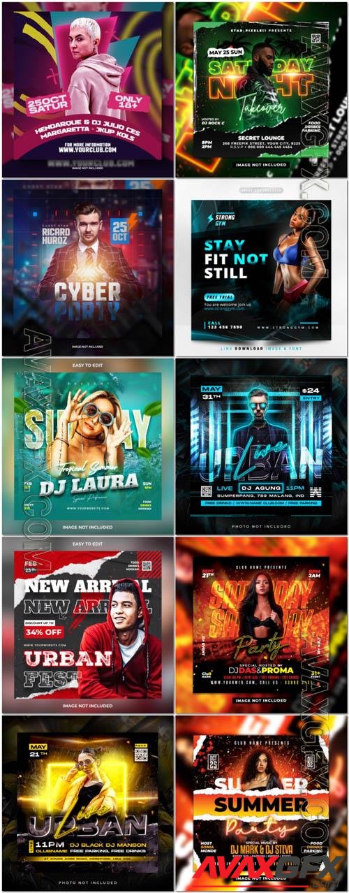 Flyer social media post, psd banner set vol 257