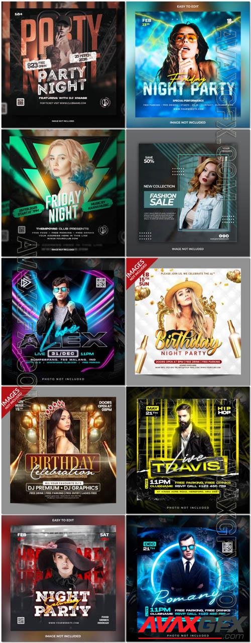 Flyer social media post, psd banner set vol 255