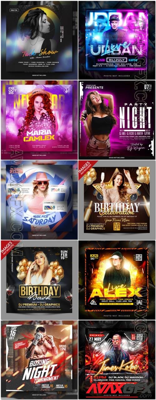 Flyer social media post, psd banner set vol 254