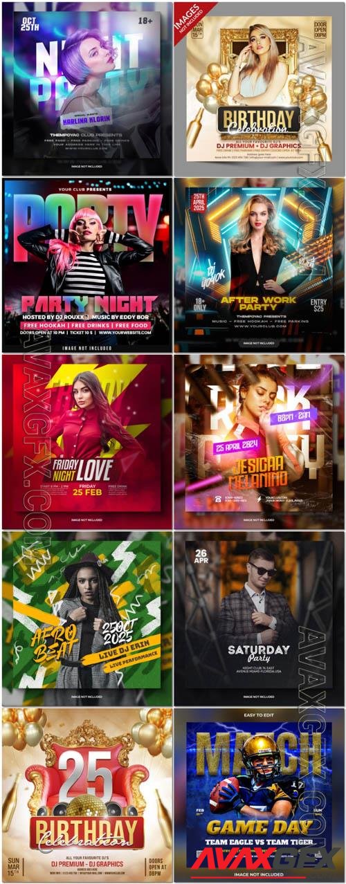 Flyer social media post, psd banner set vol 253