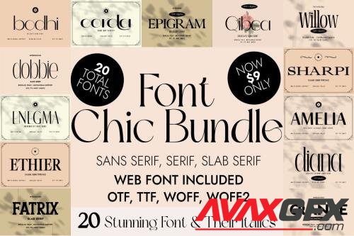Chic, Luxurious, and Elegant Fonts Bundle - 20 Premium Fonts