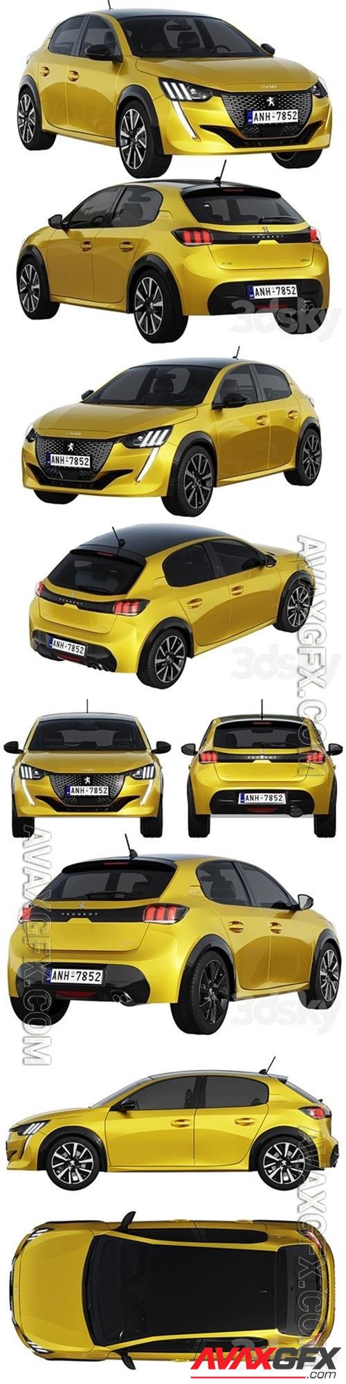 Peugeot 208 2021 - 3d model