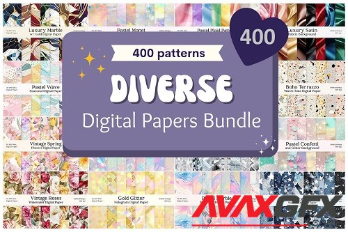 Diverse Digital Papers Bundle - 20 Premium Graphics