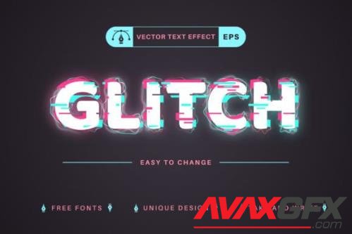 Glitch - Editable Text Effect - 14484141