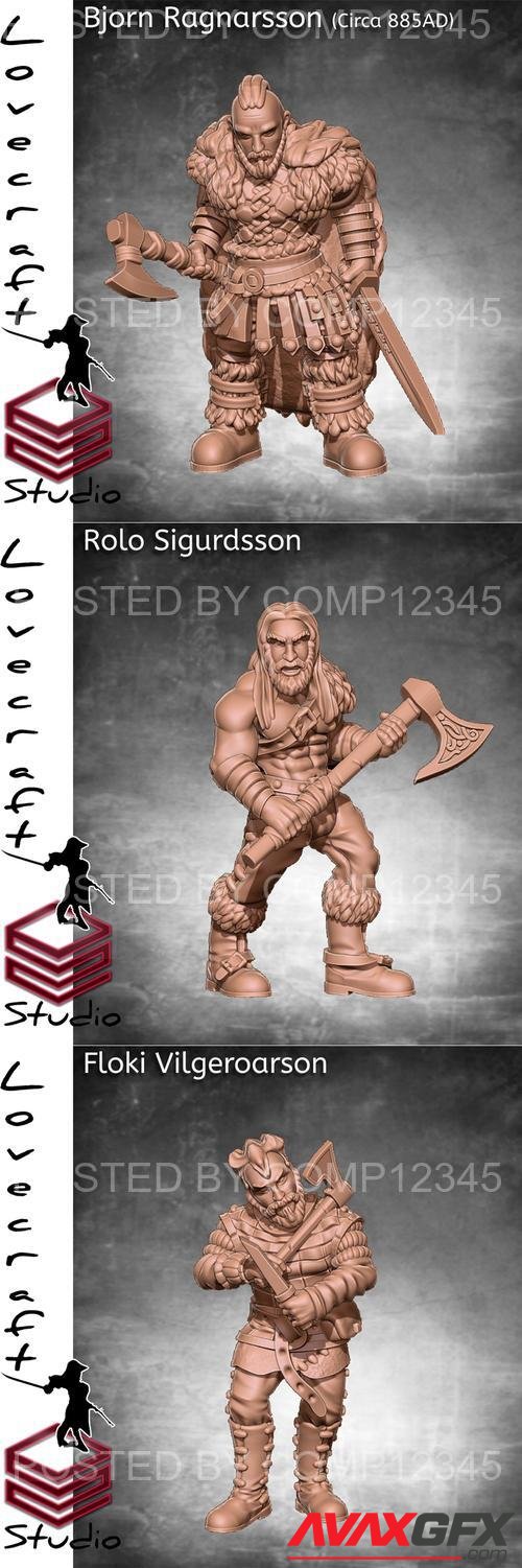 Bjorn Ragnarsson and Rolo Sigurdsson and Floki Vilgeroarson 3D Print