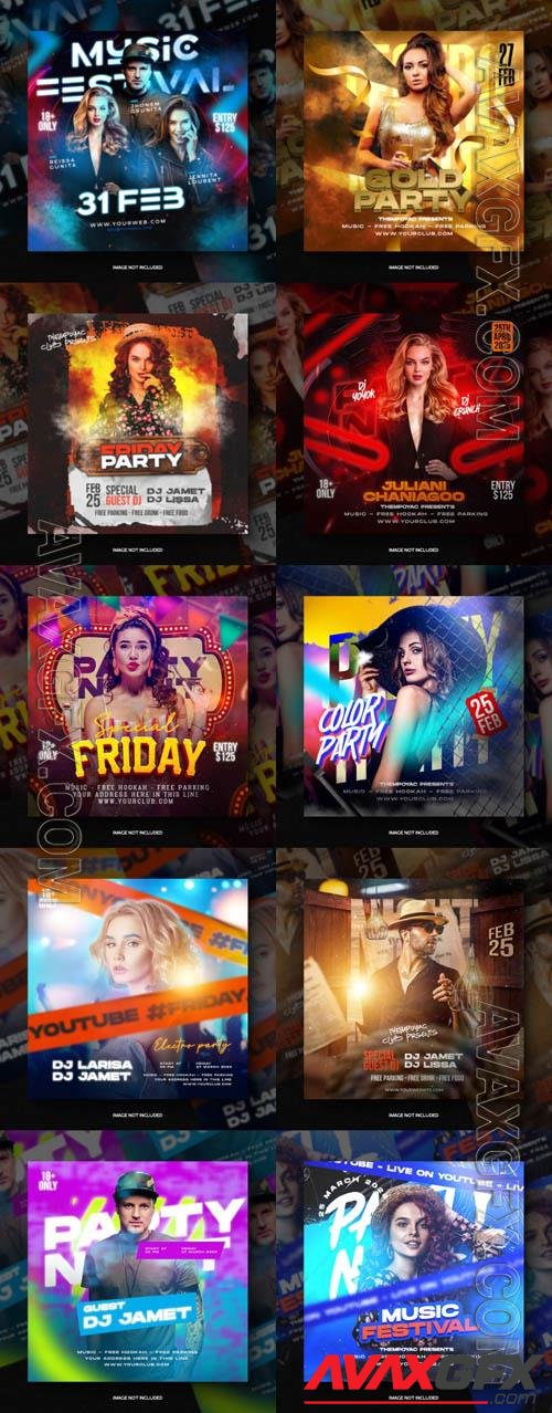 Flyer social media post, psd banner set vol 259