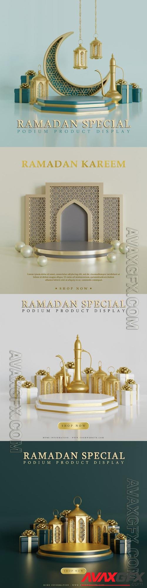 PSD premium luxury ramadan podium