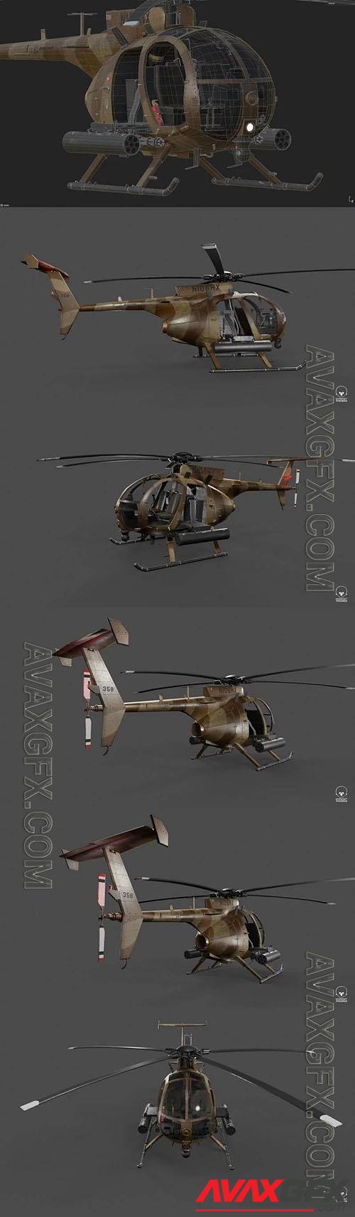 MH 6 Little Bird camo - 3d model