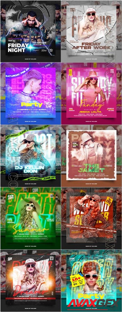 Flyer social media post, psd banner set vol 272