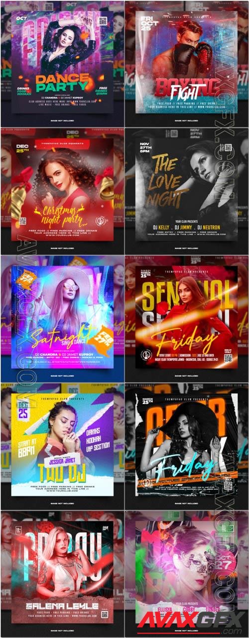 Flyer social media post, psd banner set vol 269