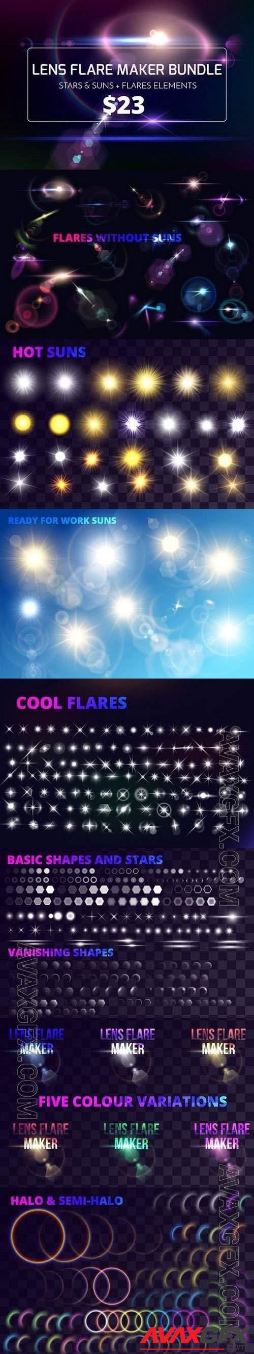 Lens flare maker bundle stars suns 782822