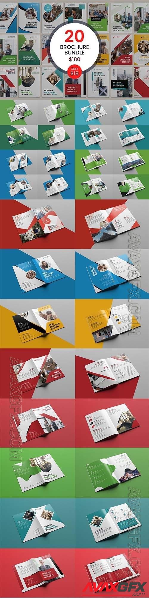 CreativeMarket - 20 Bi-fold Brochure Template Bundle 5487372