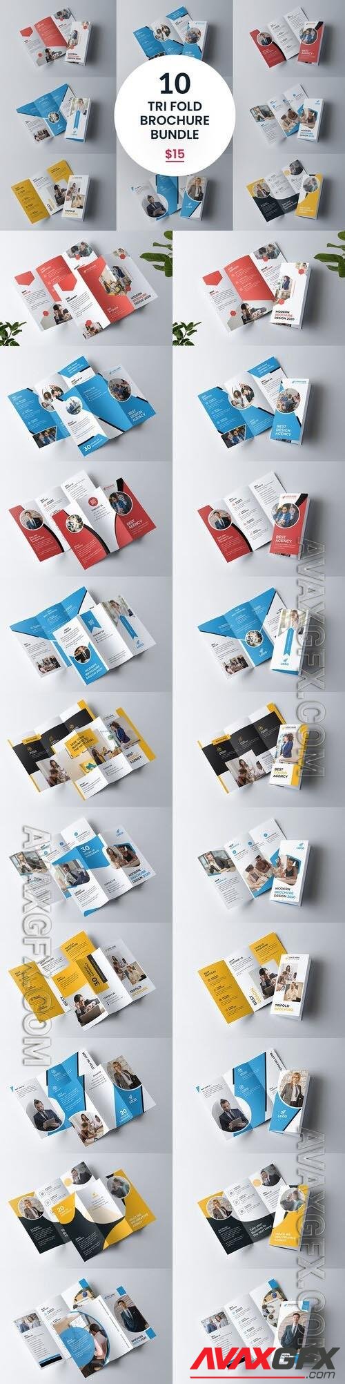 CreativeMarket - Tri fold Brochure Bundle 5487795