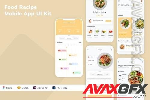 Food Recipe Mobile App UI Kit