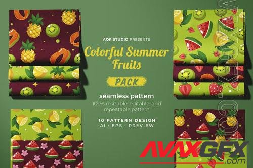 Colorful Summer Fruits - Seamless Pattern Design