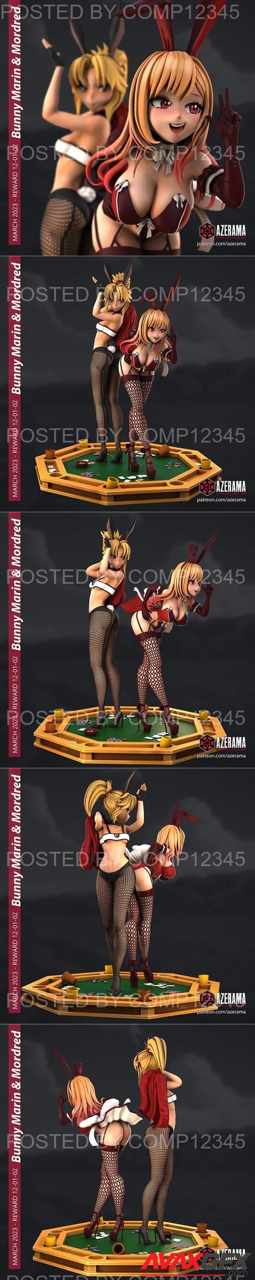 Azerama - Bunny Girls, Marin and Mordred 3D Print