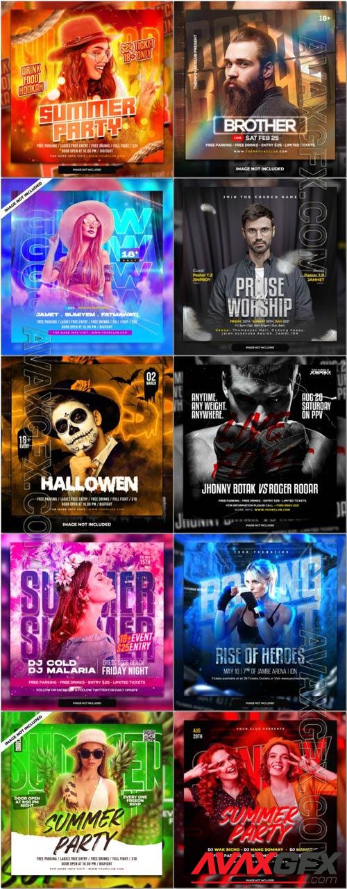 Flyer social media post, psd banner set vol 285