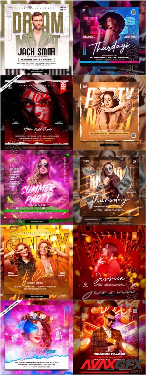 Flyer social media post, psd banner set vol 284