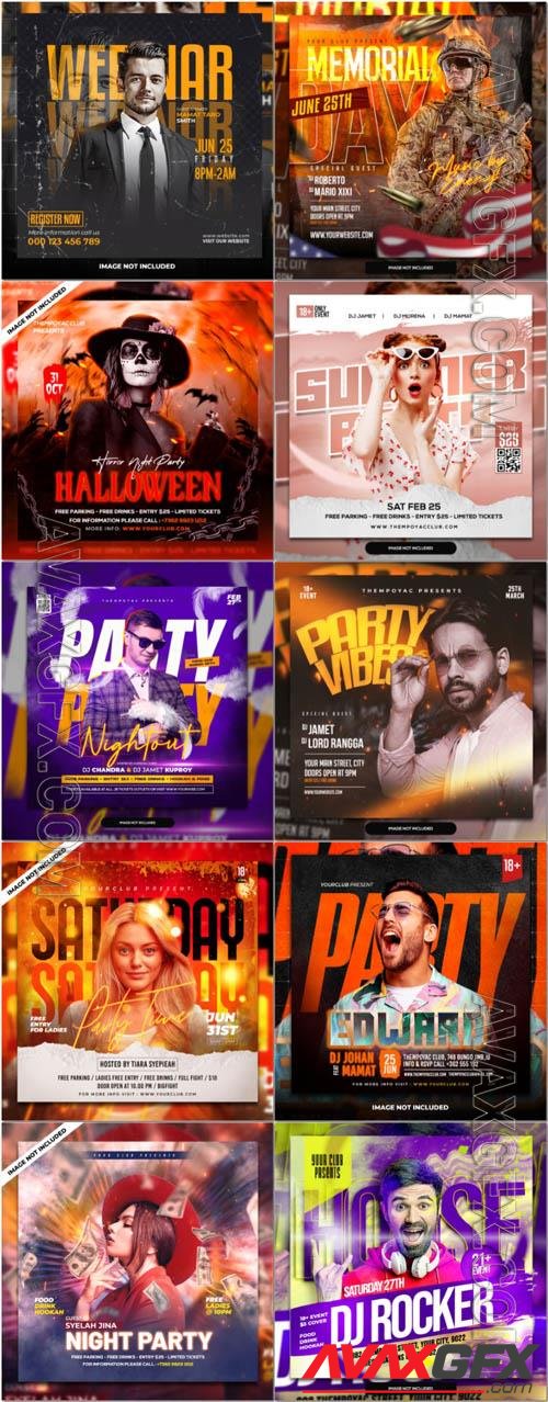 Flyer social media post, psd banner set vol 278