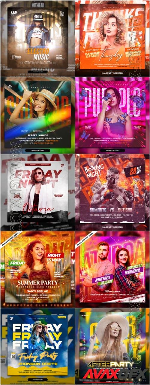 Flyer social media post, psd banner set vol 277