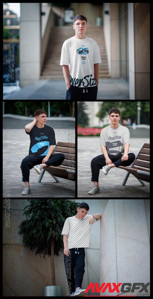 4 Oversized T-Shirt Mockups 408399297 [Adobestock]