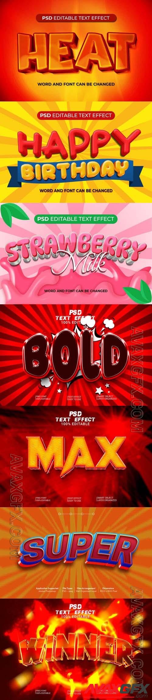 Psd style text effect editable set vol 438