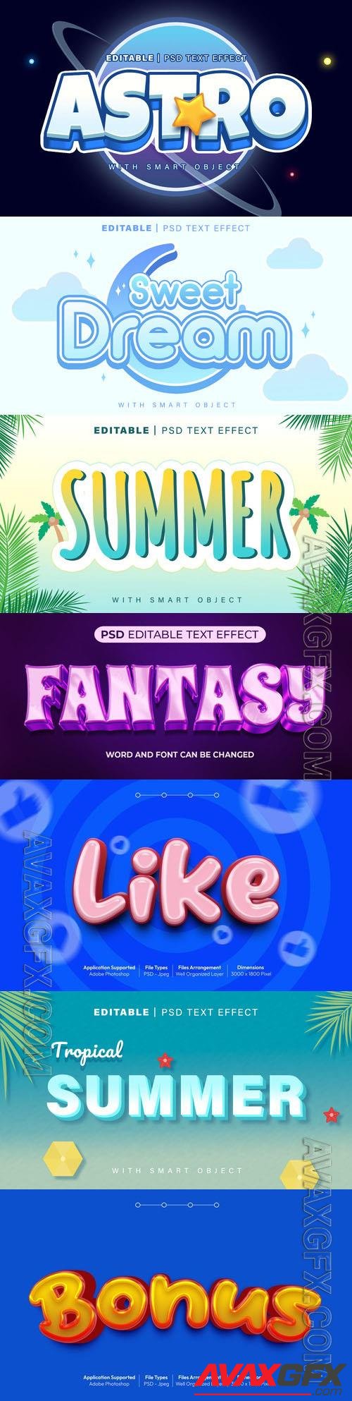 Psd style text effect editable set vol 433