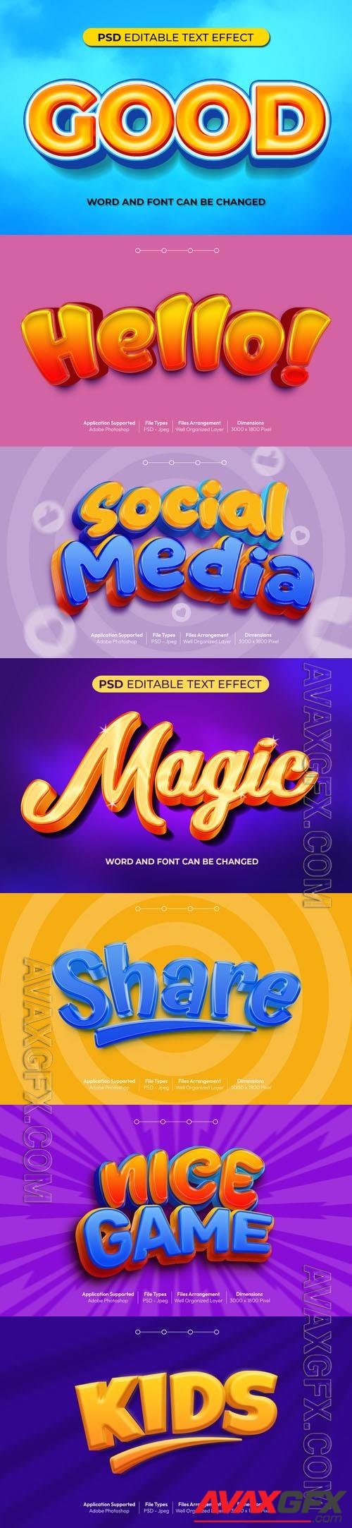 Psd style text effect editable set vol 431