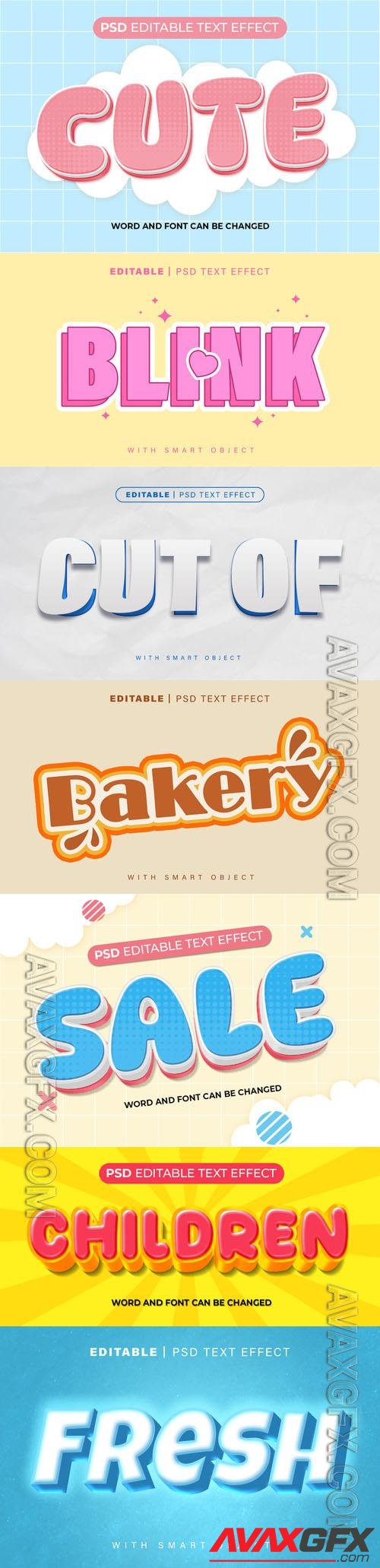 Psd style text effect editable set vol 430