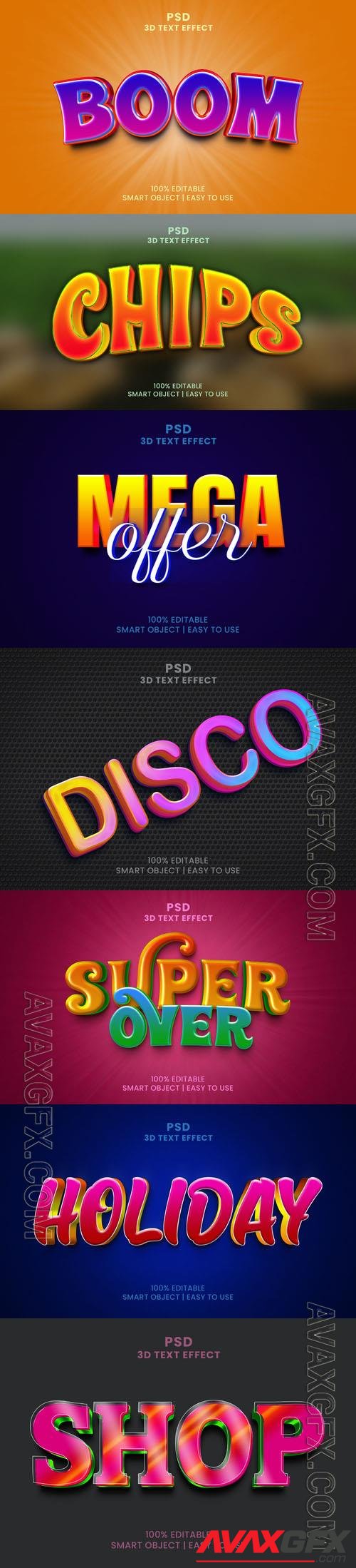 Psd style text effect editable set vol 428