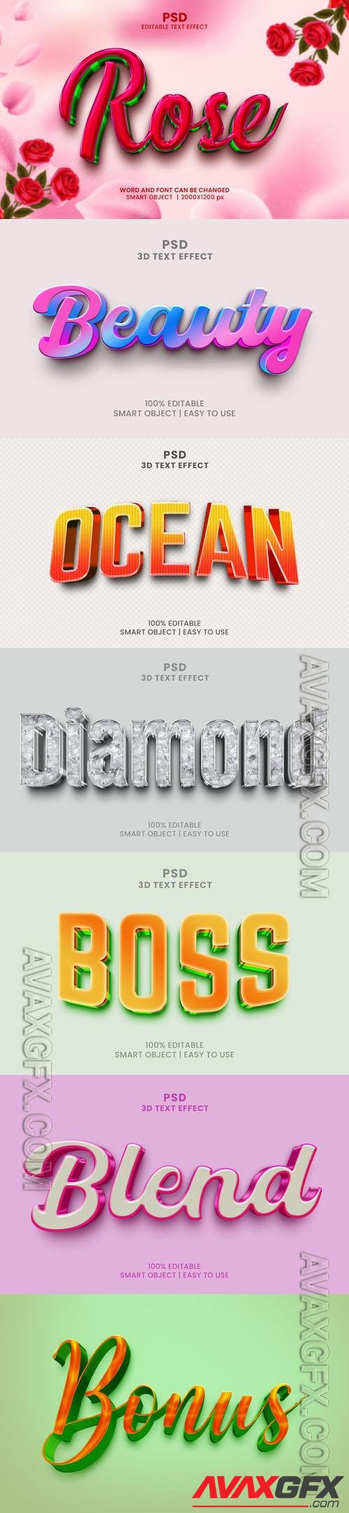 Psd style text effect editable set vol 427