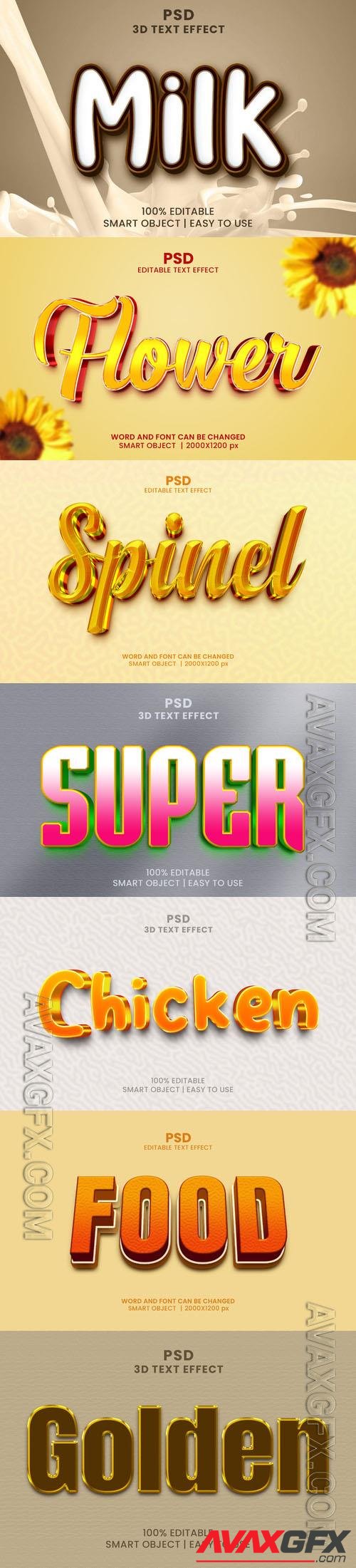 Psd style text effect editable set vol 425