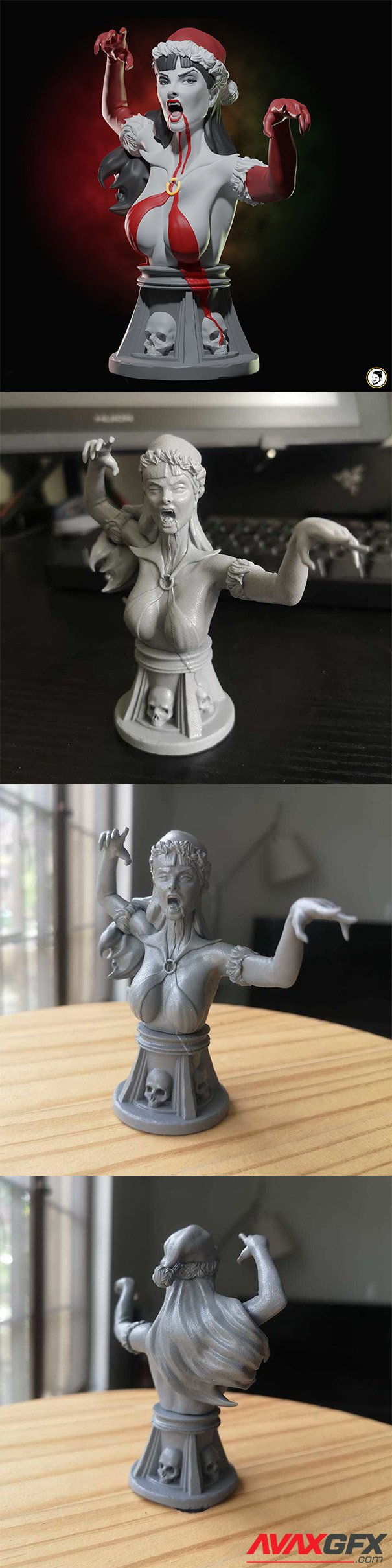 Vampirella Christmas Bust – 3D Print