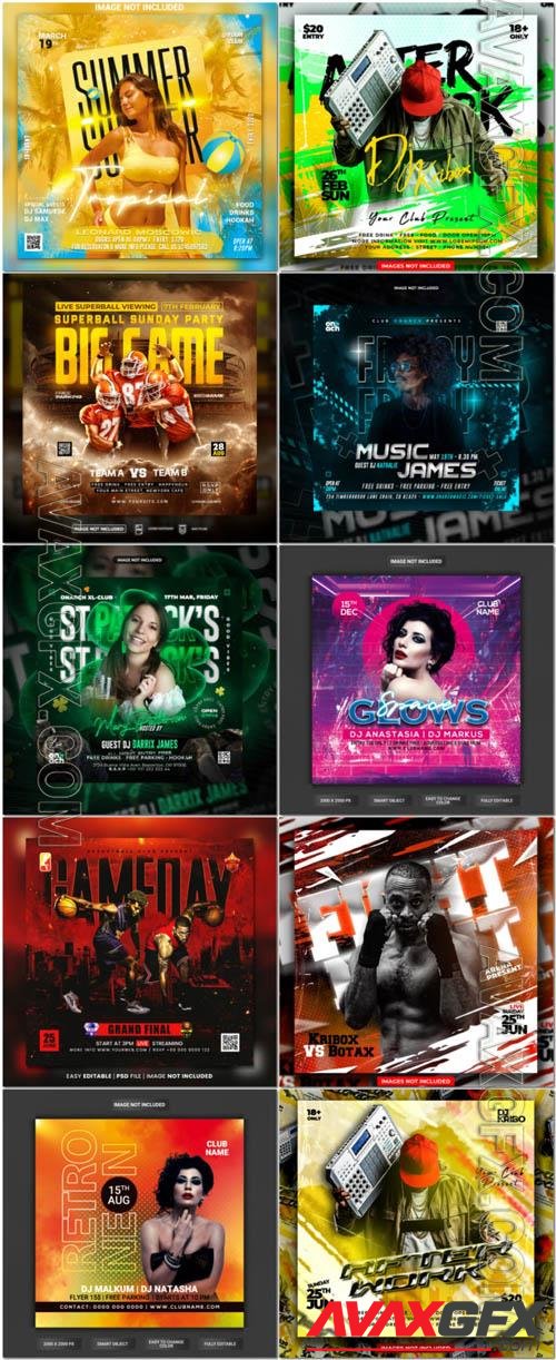 Flyer social media post, psd banner set vol 296