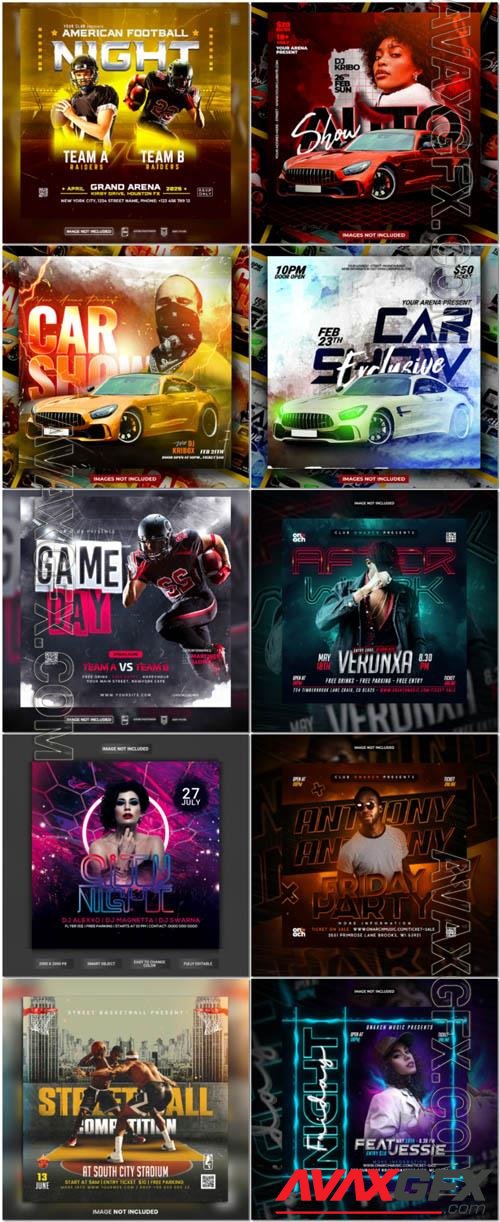 Flyer social media post, psd banner set vol 295