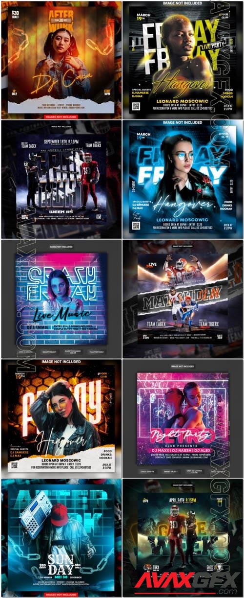 Flyer social media post, psd banner set vol 294