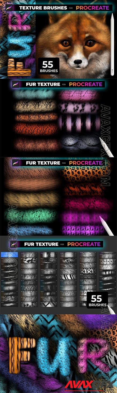 FUR TEXTURE Brushes for PROCREATE 5472665