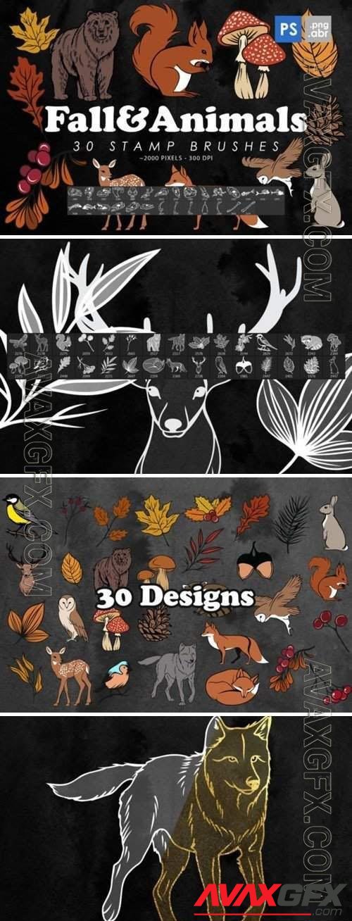 Autumn & Animals Photoshop Stamp Brush