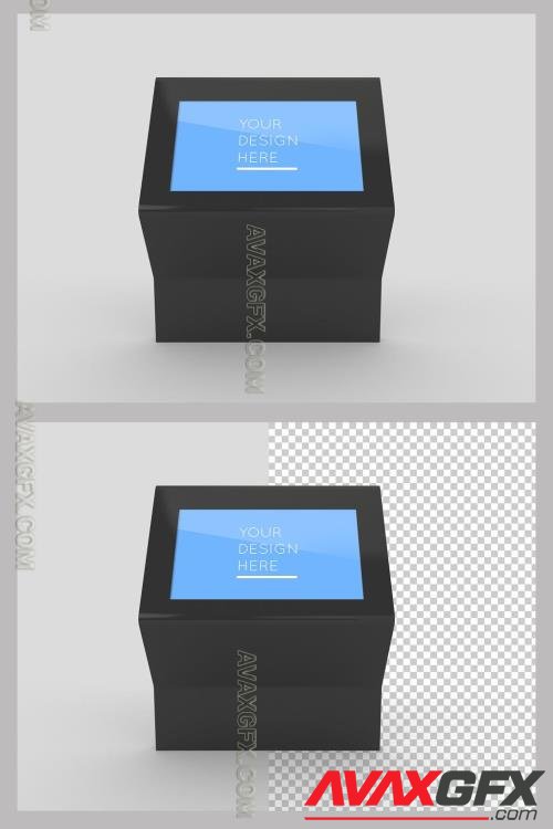 Interactive Shopping Mall Kiosk Screen Mockup with Editable Background 356505279 [Adobestock]
