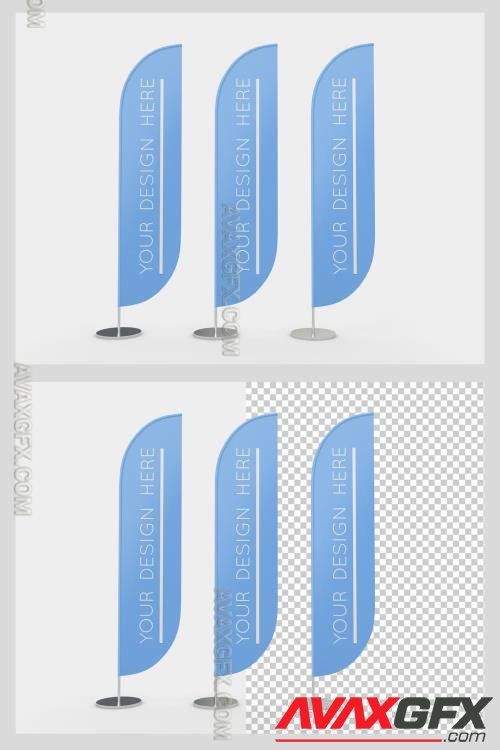 3 Advertising Flags Mockup with Editable Background 356504204 [Adobestock]